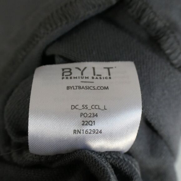 BYLT Drop Cut Short Sleeve Tee Large Gray T Shirt Premium Basics Streetwear - Picture 13 of 14